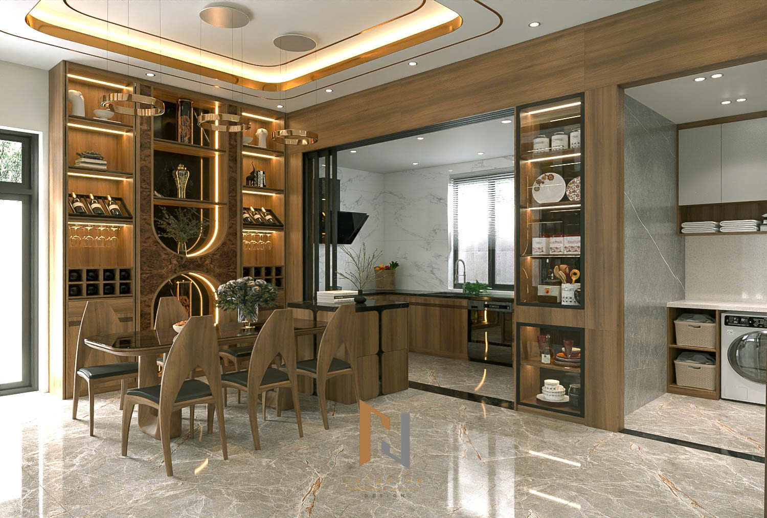 Toàn cảnh phòng ăn và bếp