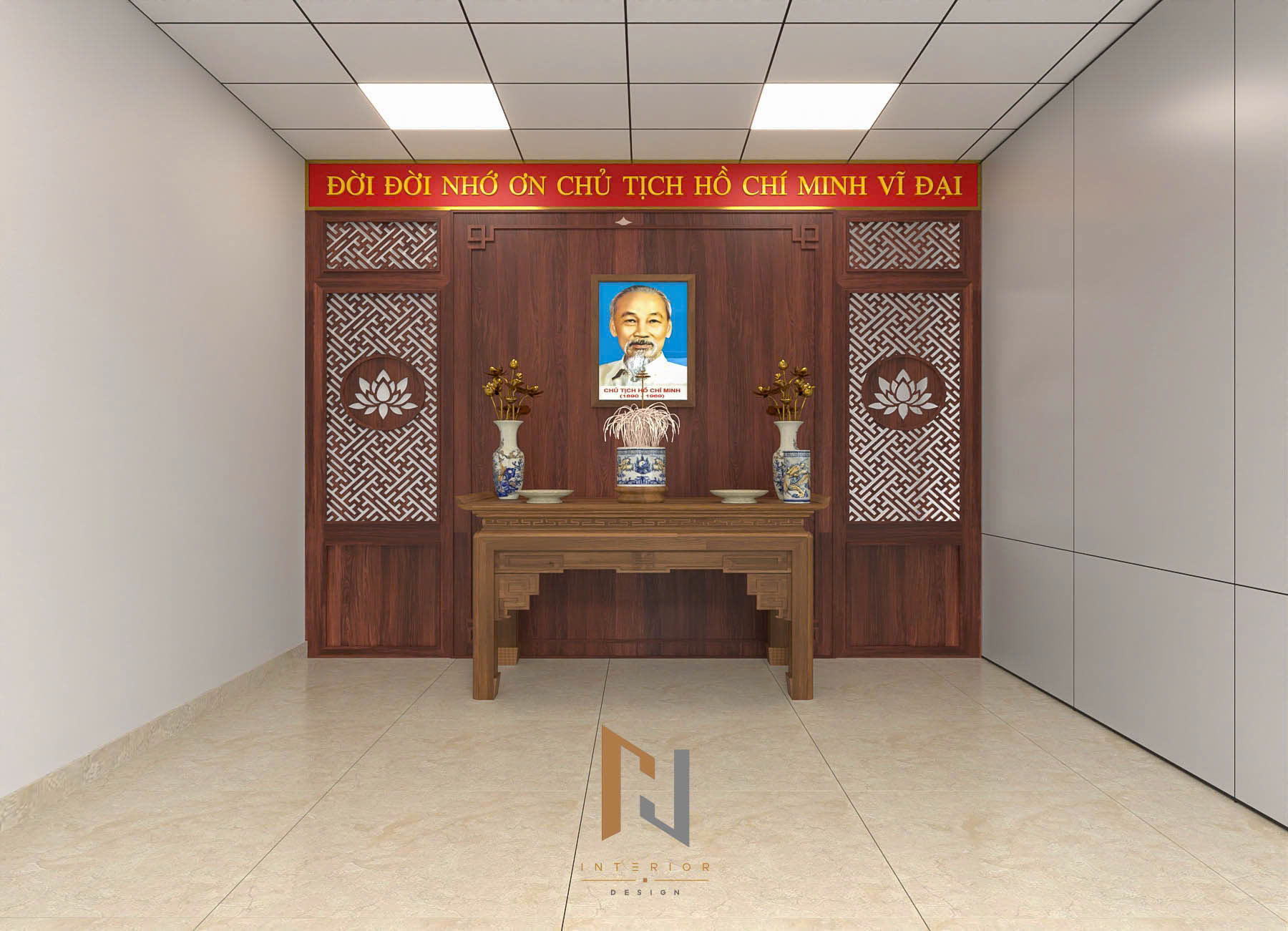Phương án thay thế sử dụng ảnh Chủ tịch Hồ Chí Minh tại vị trí trung tâm